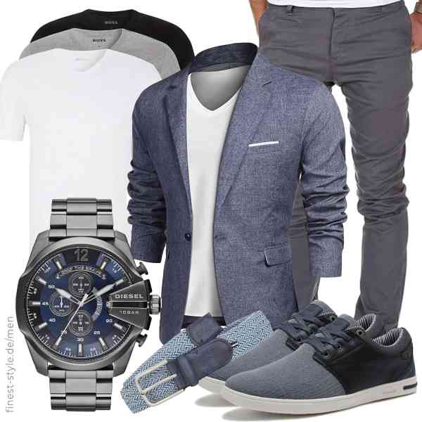 Top herren-Outfit im Finest-Trend-Style für ein selbstbewusstes Modegefühl mit tollen Produkten von ,BOSS,Amaci&Sons,Diesel,EUREX by Brax,ANALEAF