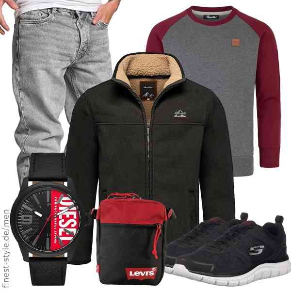 Top herren-Outfit im Finest-Trend-Style für ein selbstbewusstes Modegefühl mit tollen Produkten von Amaci&Sons,REPUBLIX,REPUBLIX,Diesel,Levi\'s,Skechers