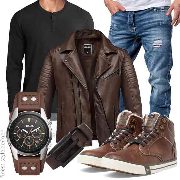 Top herren-Outfit im Finest-Trend-Style für ein selbstbewusstes Modegefühl mit tollen Produkten von Amaci&Sons,COOFANDY,Amaci&Sons,Fossil,Replay,MUSTANG