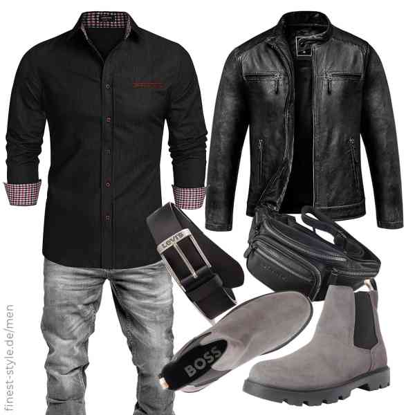 Top herren-Outfit im Finest-Trend-Style für ein selbstbewusstes Modegefühl mit tollen Produkten von Amaci&Sons,COOFANDY,Amaci&Sons,Levi's,STILORD,BOSS