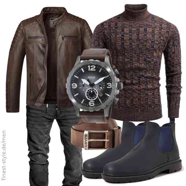Top herren-Outfit im Finest-Trend-Style für ein selbstbewusstes Modegefühl mit tollen Produkten von ,COOFANDY,Amaci&Sons,Fossil,Levi\'s,Geox