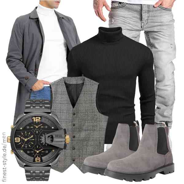 Top herren-Outfit im Finest-Trend-Style für ein selbstbewusstes Modegefühl mit tollen Produkten von Feziakuk,COOFANDY,Amaci&Sons,Diesel,Solove-Suit,BOSS