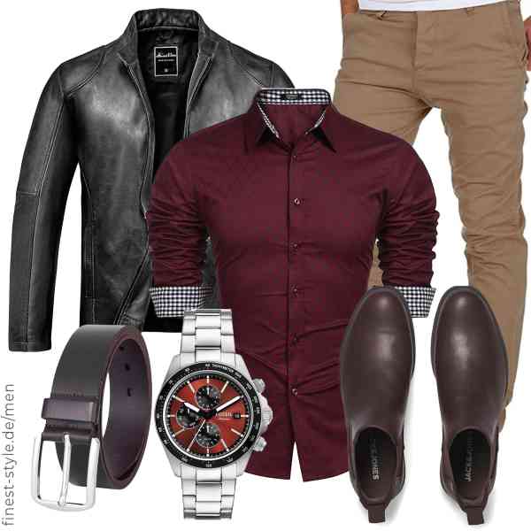 Top herren-Outfit im Finest-Trend-Style für ein selbstbewusstes Modegefühl mit tollen Produkten von Amaci&Sons,COOFANDY,Amaci&Sons,Fossil,VRLEGEND,JACK & JONES