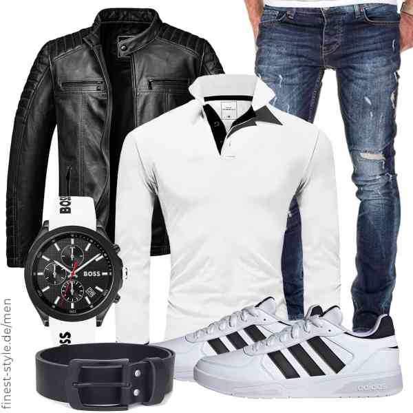 Top herren-Outfit im Finest-Trend-Style für ein selbstbewusstes Modegefühl mit tollen Produkten von ,Amaci&Sons,Amaci&Sons,BOSS,Frentree,adidas