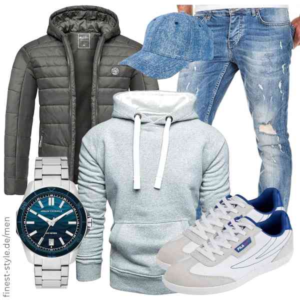Top herren-Outfit im Finest-Trend-Style für ein selbstbewusstes Modegefühl mit tollen Produkten von Amaci&Sons,Amaci&Sons,Amaci&Sons,Armani Exchange,styleBREAKER,FILA