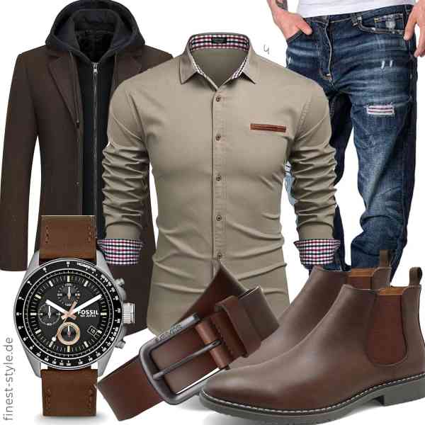 Top herren-Outfit im Finest-Trend-Style für ein selbstbewusstes Modegefühl mit tollen Produkten von KUDMOL,COOFANDY,Amaci&Sons,Fossil,Levi\'s,Finishing & Sewing