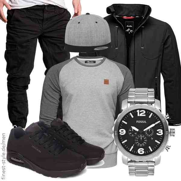 Top herren-Outfit im Finest-Trend-Style für ein selbstbewusstes Modegefühl mit tollen Produkten von Amaci&Sons,REPUBLIX,Amaci&Sons,Fossil,Flexfit,Skechers