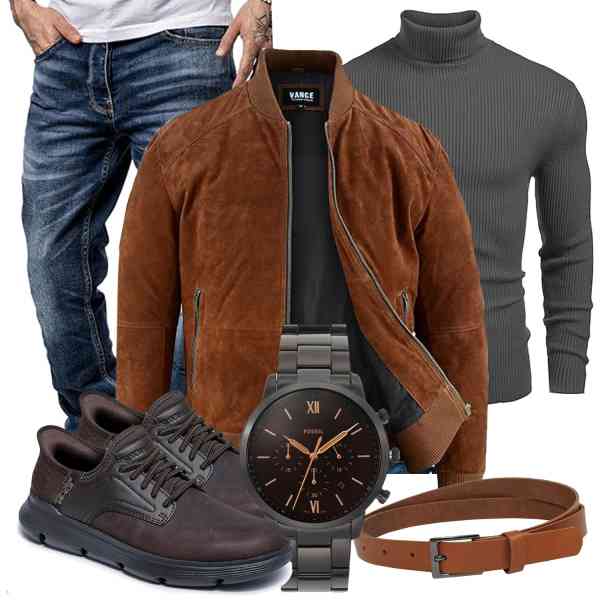 Top herren-Outfit im Finest-Trend-Style für ein selbstbewusstes Modegefühl mit tollen Produkten von ,COOFANDY,Amaci&Sons,Fossil,Vascavi,Skechers