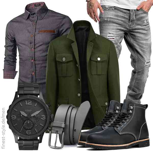 Top herren-Outfit im Finest-Trend-Style für ein selbstbewusstes Modegefühl mit tollen Produkten von Allthemen,COOFANDY,Amaci&Sons,Fossil,CHAOREN,SL-Saint