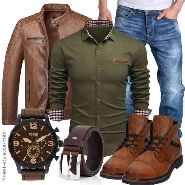 Top herren-Outfit im Finest-Trend-Style für ein selbstbewusstes Modegefühl mit tollen Produkten von ,COOFANDY,Amaci&Sons,Fossil,LINDENMANN,bugatti