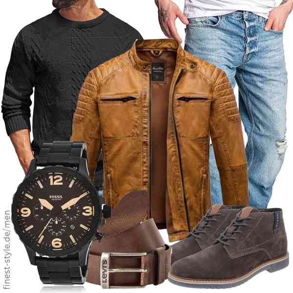 Top herren-Outfit im Finest-Trend-Style für ein selbstbewusstes Modegefühl mit tollen Produkten von Amaci&Sons,COOFANDY,Amaci&Sons,Fossil,Levi\'s,bugatti