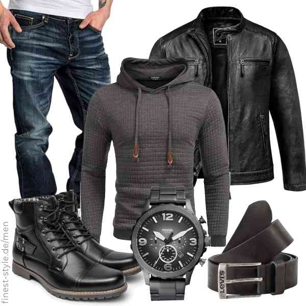 Top herren-Outfit im Finest-Trend-Style für ein selbstbewusstes Modegefühl mit tollen Produkten von ,COOFANDY,Amaci&Sons,Fossil,Levi\'s,Bruno Marc