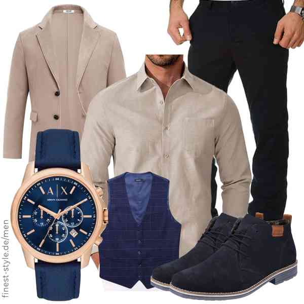 Top herren-Outfit im Finest-Trend-Style für ein selbstbewusstes Modegefühl mit tollen Produkten von COOFANDY,COOFANDY,Amaci&Sons,Armani Exchange,HISDERN,Rieker