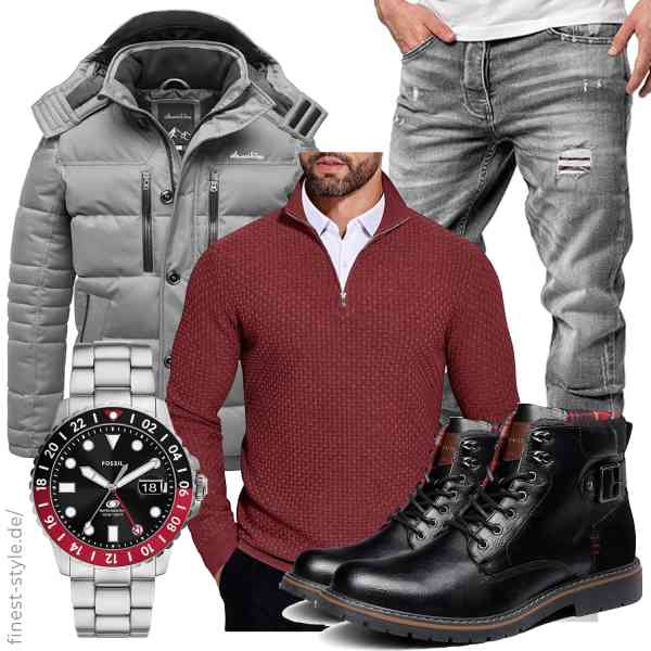 Top herren-Outfit im Finest-Trend-Style für ein selbstbewusstes Modegefühl mit tollen Produkten von Amaci&Sons,COOFANDY,Amaci&Sons,Fossil,Bruno Marc