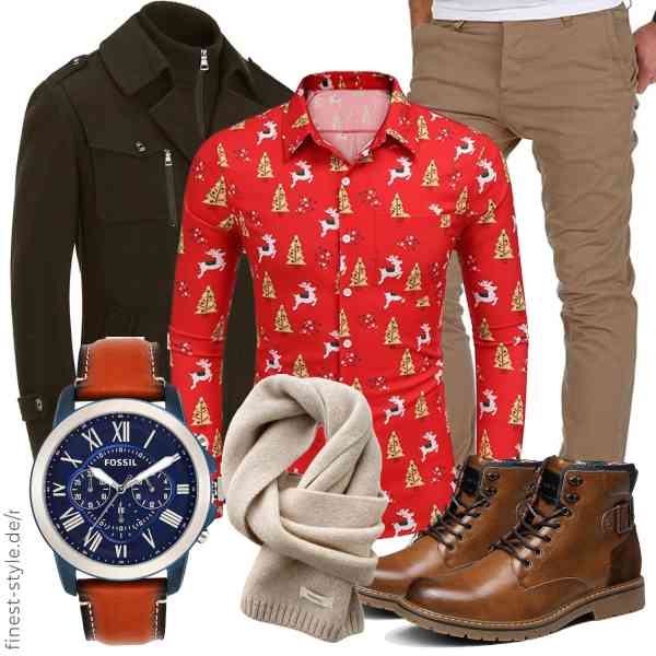 Top herren-Outfit im Finest-Trend-Style für ein selbstbewusstes Modegefühl mit tollen Produkten von YOUTHUP,COOFANDY,Amaci&Sons,Fossil,Generisch,Bruno Marc