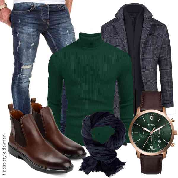 Top herren-Outfit im Finest-Trend-Style für ein selbstbewusstes Modegefühl mit tollen Produkten von WULFUL,COOFANDY,Amaci&Sons,Fossil,Ella Jonte,Harssidanzar