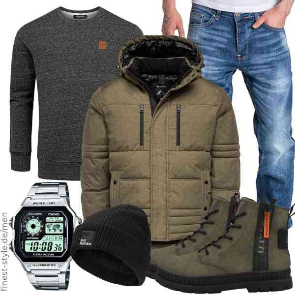 Top herren-Outfit im Finest-Trend-Style für ein selbstbewusstes Modegefühl mit tollen Produkten von Amaci&Sons,Amaci&Sons,Amaci&Sons,Casio,Jack Wolfskin,bugatti
