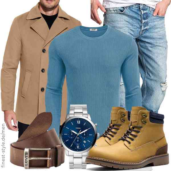 Top herren-Outfit im Finest-Trend-Style für ein selbstbewusstes Modegefühl mit tollen Produkten von COOFANDY,COOFANDY,REPUBLIX,Fossil,Levi's,Bruno Marc