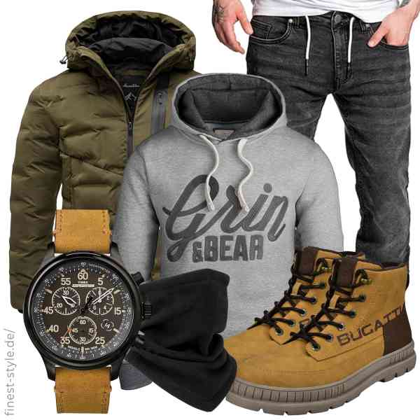 Top herren-Outfit im Finest-Trend-Style für ein selbstbewusstes Modegefühl mit tollen Produkten von Amaci&Sons,Grin&Bear,Amaci&Sons,Timex,HASAGEI,bugatti