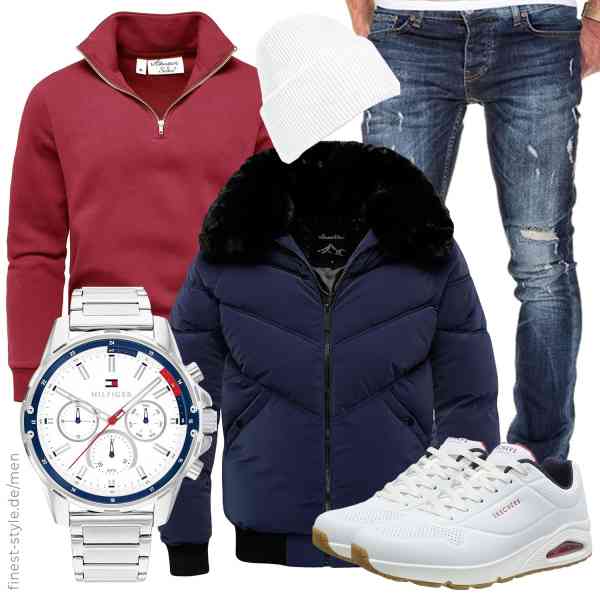 Top herren-Outfit im Finest-Trend-Style für ein selbstbewusstes Modegefühl mit tollen Produkten von Amaci&Sons,Amaci&Sons,Amaci&Sons,Tommy Hilfiger,Hatstar,Skechers