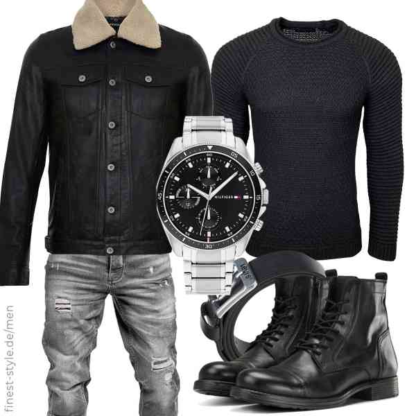Top herren-Outfit im Finest-Trend-Style für ein selbstbewusstes Modegefühl mit tollen Produkten von Infinity Leather,Baxboy,Amaci&Sons,Tommy Hilfiger,Levi\'s,JACK & JONES