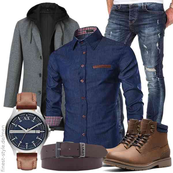 Top herren-Outfit im Finest-Trend-Style für ein selbstbewusstes Modegefühl mit tollen Produkten von YOUTHUP,COOFANDY,Amaci&Sons,Armani Exchange,Levi\'s,Bruno Marc