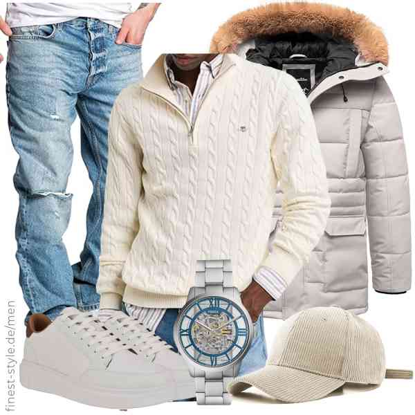 Top herren-Outfit im Finest-Trend-Style für ein selbstbewusstes Modegefühl mit tollen Produkten von ,GANT,Amaci&Sons,Fossil,YAMEE,GUESS