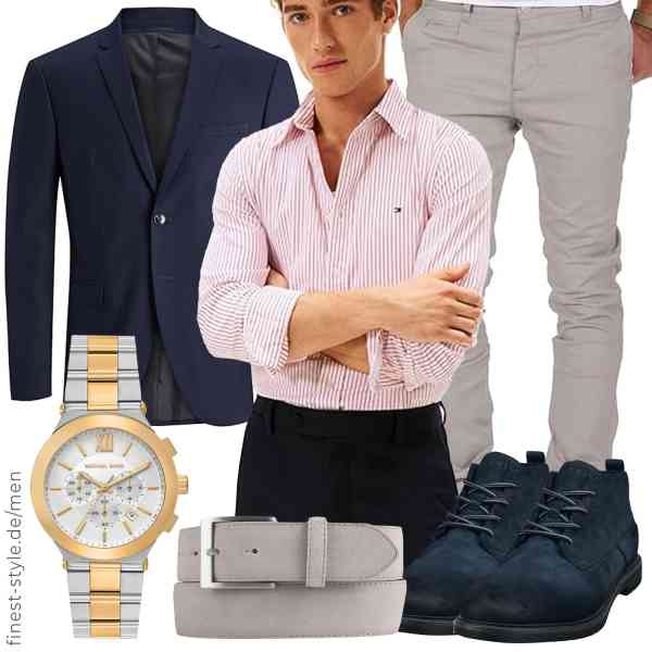 Top herren-Outfit im Finest-Trend-Style für ein selbstbewusstes Modegefühl mit tollen Produkten von JACK & JONES,Tommy Hilfiger,Amaci&Sons,Michael Kors,BELTINGER,bugatti