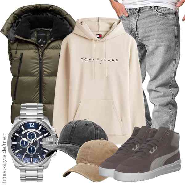 Top herren-Outfit im Finest-Trend-Style für ein selbstbewusstes Modegefühl mit tollen Produkten von Amaci&Sons,Tommy Jeans,Amaci&Sons,Diesel,XYIYI,PUMA