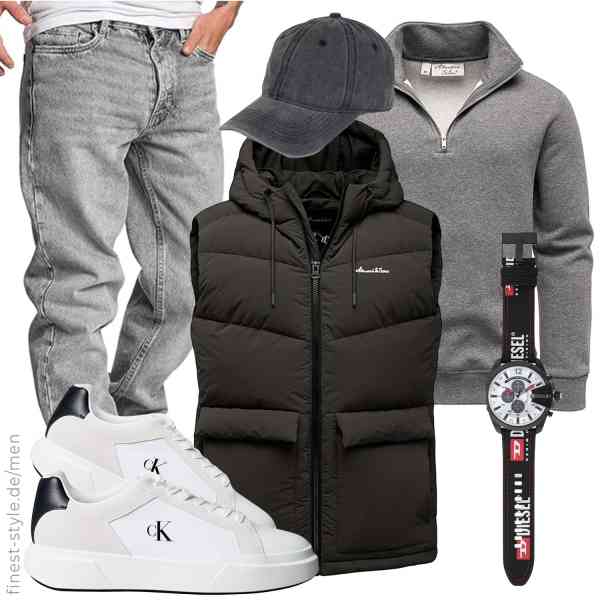 Top herren-Outfit im Finest-Trend-Style für ein selbstbewusstes Modegefühl mit tollen Produkten von Amaci&Sons,Amaci&Sons,Amaci&Sons,Diesel,styleBREAKER,Calvin Klein