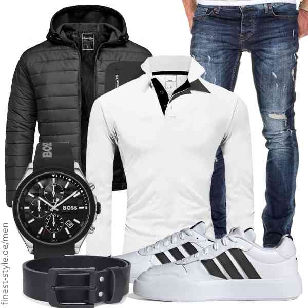 Top herren-Outfit im Finest-Trend-Style für ein selbstbewusstes Modegefühl mit tollen Produkten von Amaci&Sons,Amaci&Sons,Amaci&Sons,BOSS,Frentree,adidas