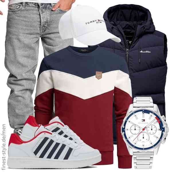 Top herren-Outfit im Finest-Trend-Style für ein selbstbewusstes Modegefühl mit tollen Produkten von Amaci&Sons,Amaci&Sons,REPUBLIX,Tommy Hilfiger,Tommy Hilfiger,K-Swiss