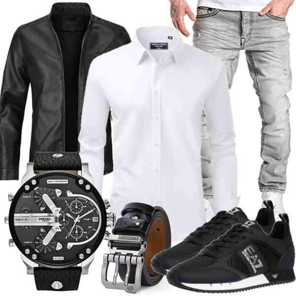 Top herren-Outfit im Finest-Trend-Style für ein selbstbewusstes Modegefühl mit tollen Produkten von Sliktaa,Alimens & Gentle,,Diesel,BISON DENIM,EA7